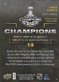 2016 Upper Deck Stanley Cup Champions Box Set #18 Chris Kunitz Back
