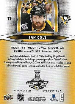 2017 Upper Deck Stanley Cup Champions Box Set #11 Ian Cole Back