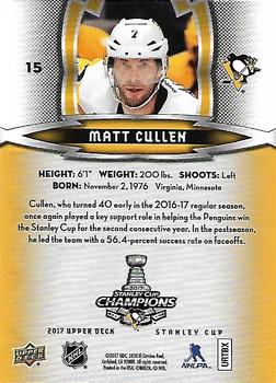 2017 Upper Deck Stanley Cup Champions Box Set #15 Matt Cullen Back