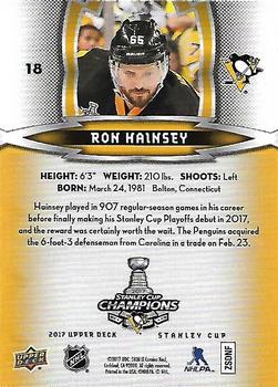 2017 Upper Deck Stanley Cup Champions Box Set #18 Ron Hainsey Back