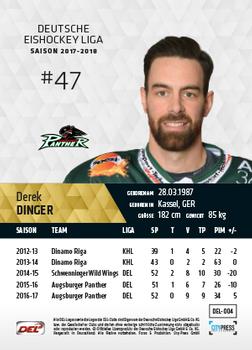 2017-18 Playercards (DEL) #DEL-004 Derek Dinger Back