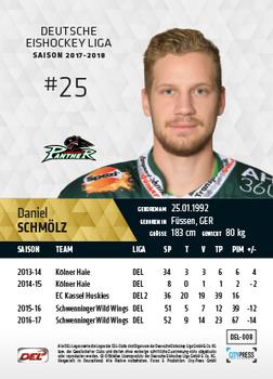 2017-18 Playercards (DEL) #DEL-008 Daniel Schmolz Back