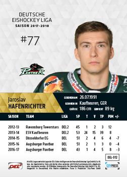 2017-18 Playercards (DEL) #DEL-012 Jaroslav Hafenrichter Back