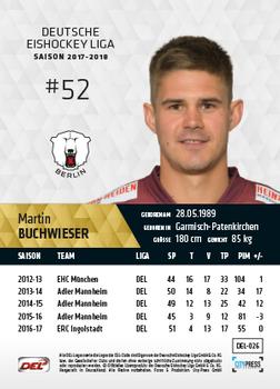 2017-18 Playercards (DEL) #DEL-026 Martin Buchwieser Back