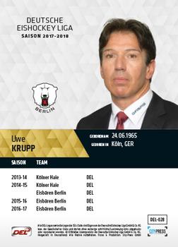 2017-18 Playercards (DEL) #DEL-028 Uwe Krupp Back