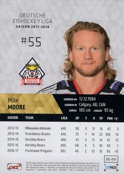2017-18 Playercards (DEL) #DEL-035 Mike Moore Back