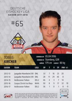 2017-18 Playercards (DEL) #DEL-041 Tobias Kircher Back
