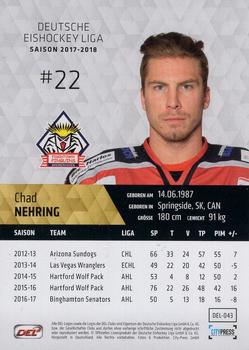 2017-18 Playercards (DEL) #DEL-043 Chad Nehring Back