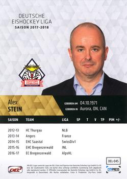 2017-18 Playercards (DEL) #DEL-045 Alex Stein Back