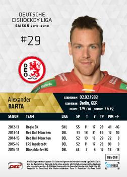 2017-18 Playercards (DEL) #DEL-058 Alexander Barta Back
