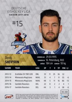 2017-18 Playercards (DEL) #DEL-088 Denis Shevyrin Back