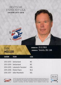 2017-18 Playercards (DEL) #DEL-134 Colin Muller Back