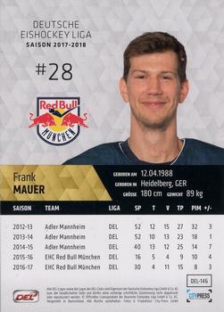 2017-18 Playercards (DEL) #DEL-146 Frank Mauer Back