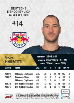 2017-18 Playercards (DEL) #DEL-147 Steven Pinizzotto Back