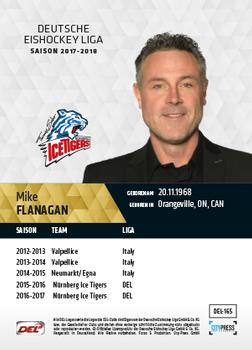 2017-18 Playercards (DEL) #DEL-165 Mike Flanagan Back