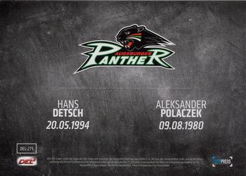 2017-18 Playercards (DEL) #DEL-271 Hans Detsch / Aleksander Polaczek Back