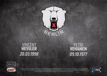 2017-18 Playercards (DEL) #DEL-272 Vincent Hessler / Petri Vehanen Back