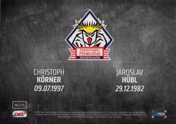 2017-18 Playercards (DEL) #DEL-273 Christoph Korner / Jaroslav Hubl Back