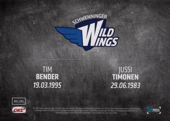2017-18 Playercards (DEL) #DEL-282 Tim Bender / Jussi Timonen Back
