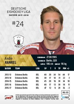 2017-18 Playercards (DEL) #DEL-323 André Rankel Back