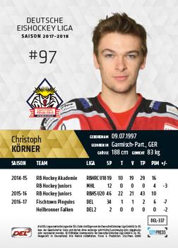 2017-18 Playercards (DEL) #DEL-337 Christoph Körner Back