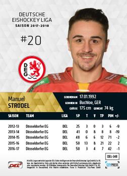 2017-18 Playercards (DEL) #DEL-348 Manuel Strodel Back