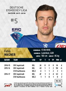 2017-18 Playercards (DEL) #DEL-362 Fabio Wagner Back