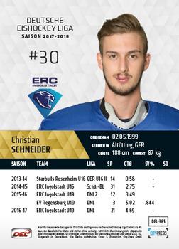 2017-18 Playercards (DEL) #DEL-365 Christian Schneider Back
