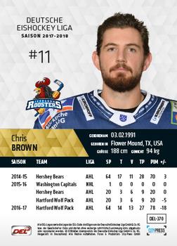 2017-18 Playercards (DEL) #DEL-370 Chris Brown Back