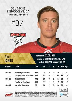 2017-18 Playercards (DEL) #DEL-386 Blair Jones Back
