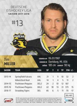 2017-18 Playercards (DEL) #DEL-407 Tim Miller Back