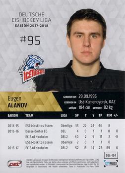 2017-18 Playercards (DEL) #DEL-454 Eugen Alanov Back