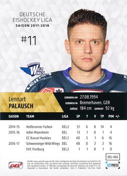2017-18 Playercards (DEL) #DEL-466 Lennart Palausch Back