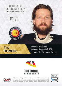 2017-18 Playercards (DEL) #DEL-510 Timo Pielmeier Back