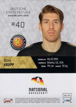 2017-18 Playercards (DEL) #DEL-514 Björn Krupp Back