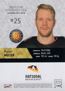 2017-18 Playercards (DEL) #DEL-524 Marcel Mueller Back