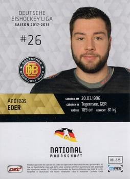 2017-18 Playercards (DEL) #DEL-525 Andreas Eder Back