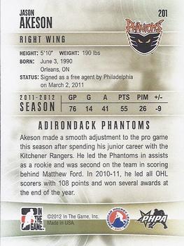 2011-12 In The Game Heroes & Prospects Update #201 Jason Akeson Back