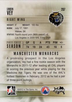 2011-12 In The Game Heroes & Prospects Update #207 Linden Vey Back