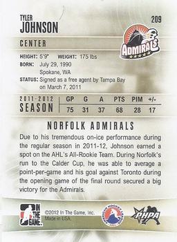 2011-12 In The Game Heroes & Prospects Update #209 Tyler Johnson Back