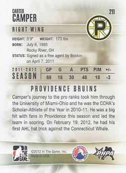 2011-12 In The Game Heroes & Prospects Update #211 Carter Camper Back