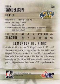 2011-12 In The Game Heroes & Prospects Update #229 Henrik Samuelsson Back