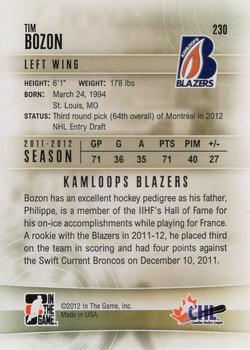 2011-12 In The Game Heroes & Prospects Update #230 Tim Bozon Back
