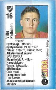 1992-93 Jyvas-Hyva Hockey-Liiga (Finnish) Stickers #15 Ville Peltonen Front