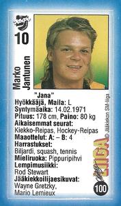 1992-93 Jyvas-Hyva Hockey-Liiga (Finnish) Stickers #100 Marko Jantunen Front