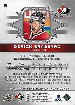 2017-18 Upper Deck Team Canada #18 Derick Brassard Back