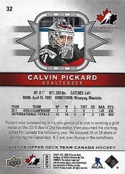 2017-18 Upper Deck Team Canada #32 Calvin Pickard Back