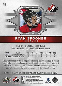 2017-18 Upper Deck Team Canada #48 Ryan Spooner Back