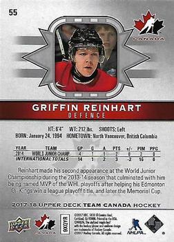 2017-18 Upper Deck Team Canada #55 Griffin Reinhart Back