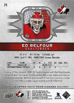2017-18 Upper Deck Team Canada #71 Ed Belfour Back